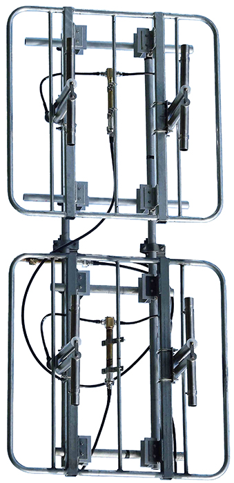 DAB Radio vertical polarised 2 panel array, 304 stainless steel, 174-230MHz, 7/8″ EIA input, 4kW, 11dBd – 1.3m per panel